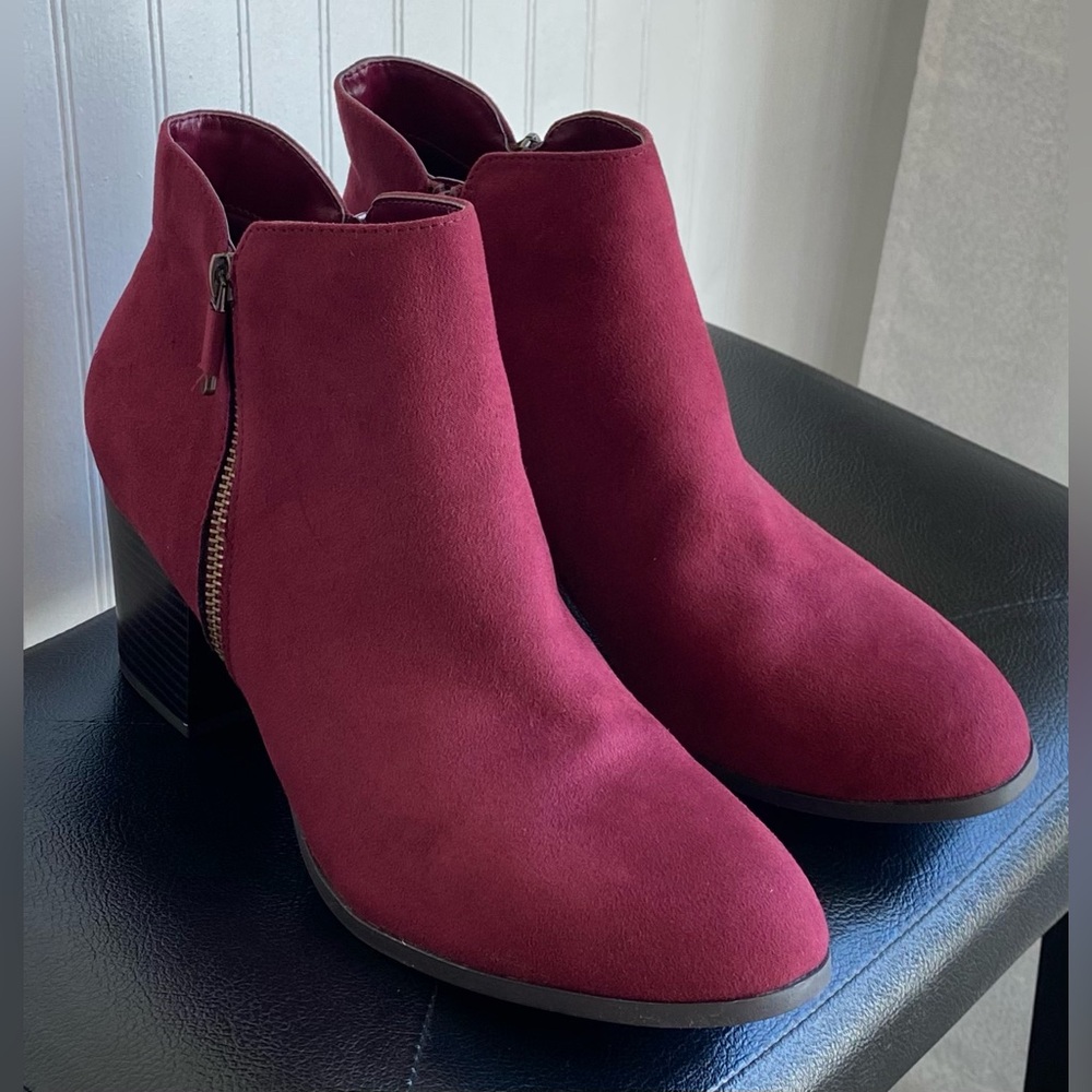 Style & Co. Womens Masrina Booties in Rich Red NWOT
